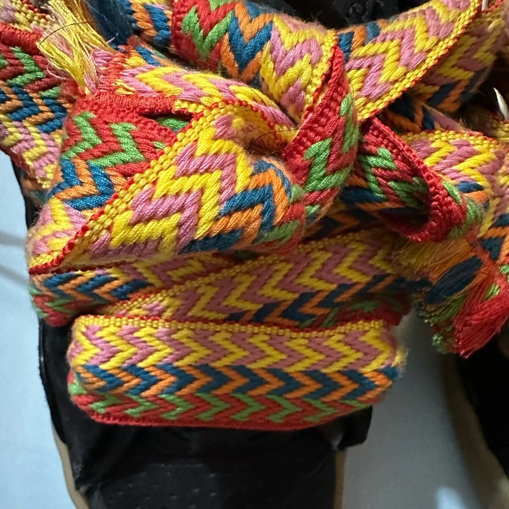 Lanvin Black Curb Mule Sneakers with Multicolor Laces - Picture 6 of 9